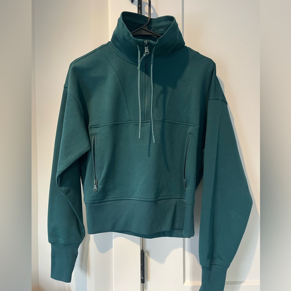 Old Navy Teal Green Half-Zip Hoodie Sweatshirt